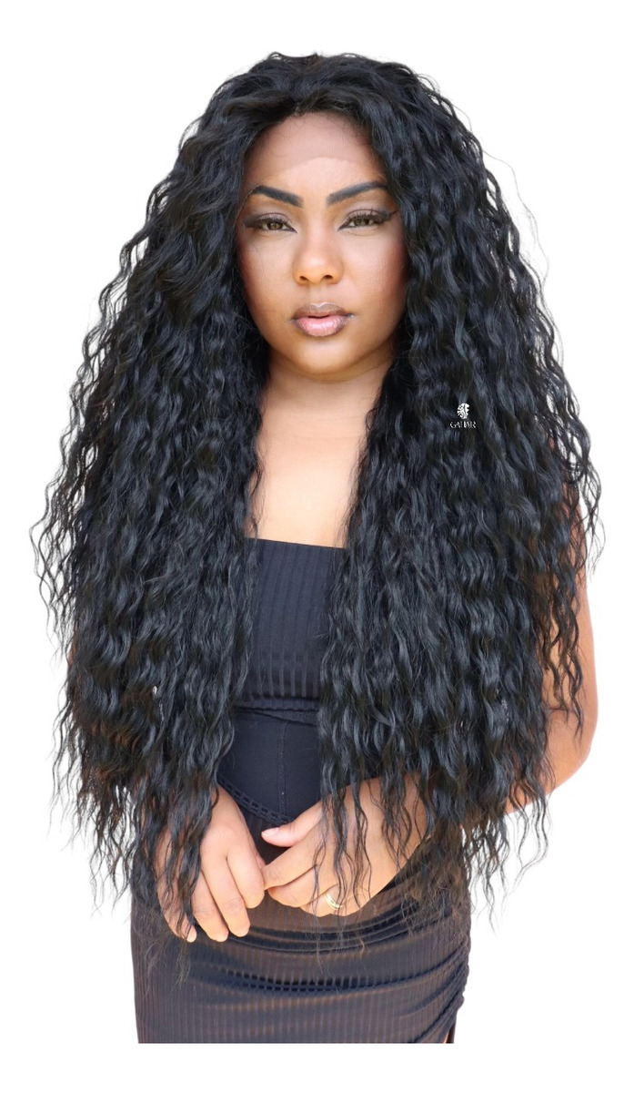 Yan Hair Peruca Front Lace Cacheada Bio Fibra 80cm Sem Brilho